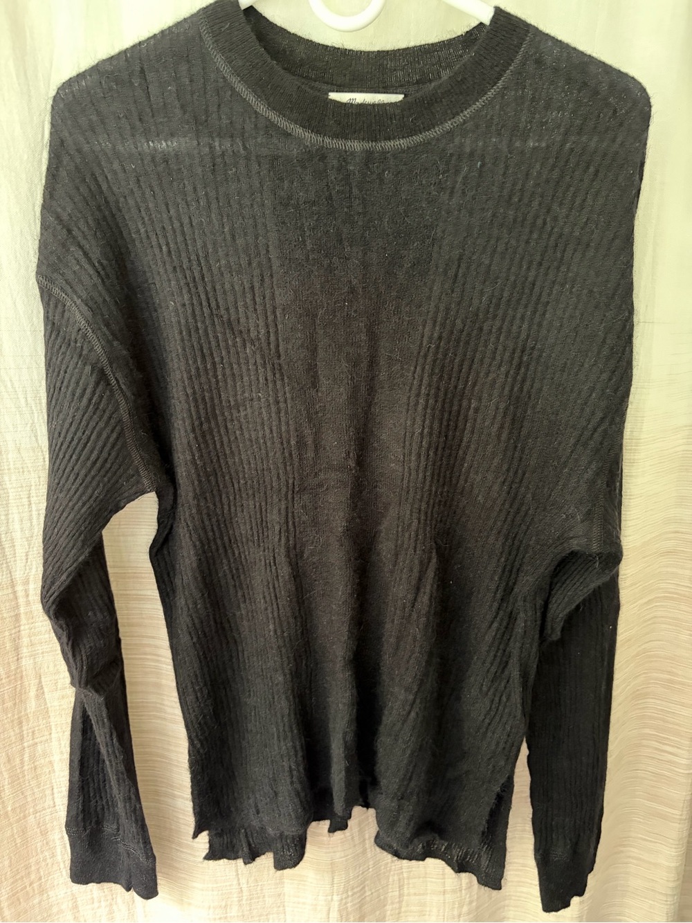 Madewell Black Ribbed Lightweight Sweater